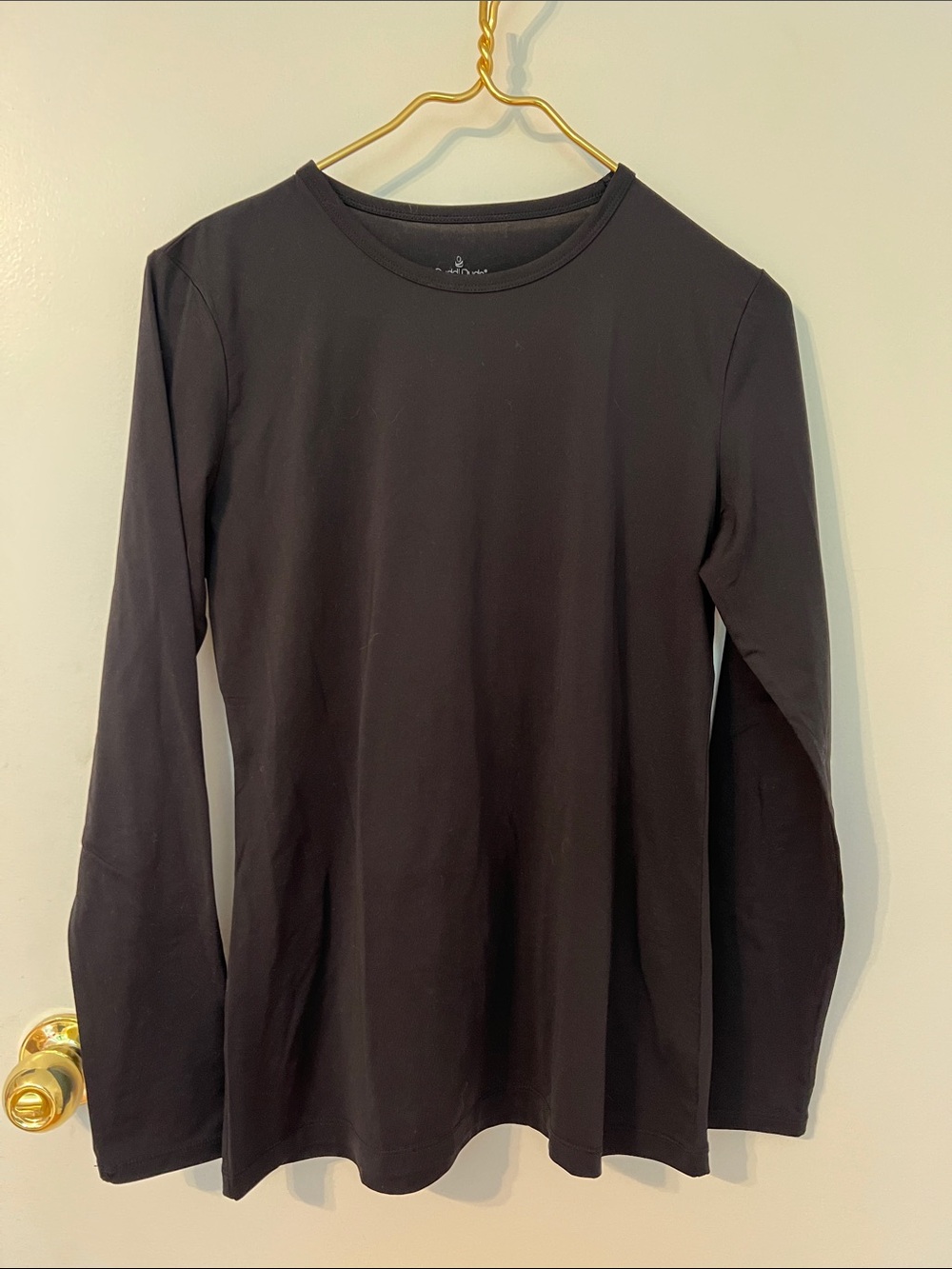 Cuddl Duds Women's Black Long Sleeve Crew Top